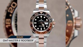 Rolex GMT II Two Tone Rose Gold Rootbeer 40mm.