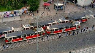 Streetcars of Prague by Drone