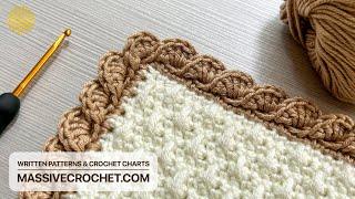 The Most WONDERFUL & EASY Crochet Border for Beginners!   CUTE Crochet Edging for Baby Blanket