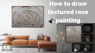 How to draw textured rose painting / Decorative art /آموزش نقاشی برجسته با خمیر تکسچر