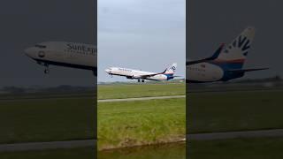 AWESOME SunExpress Boeing 737-86J Taking Off From SCHIPHOL to IZMIR #aviation #boeing #737