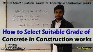 How to select suitable grade of concrete in construction works