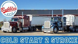 Detroit 8V92 Cold Start - Two Stick Shifting Peterbilt 359 #Peterbilt #359 #Diesel