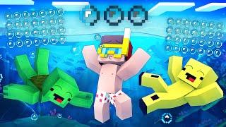 JJ and Mikey Underwater Diving with Banana Kid - Minecraft Maizen