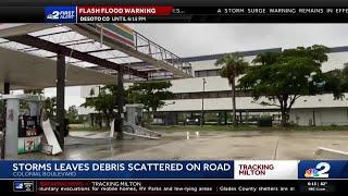 Tornado damage off Colonial Blvd in Fort Myers during Hurricane Milton