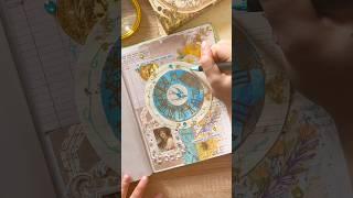 ASMR Floral Gold Journal  Vintage Vibes & Turquoise  #short #asmr #journal #shorts #sketchbook