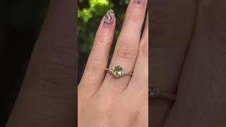 "Rhea" lab-grown green sapphire engagement ring