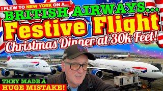 I went on a BRITISH AIRWAYS FESTIVE FLIGHT to NYC and had A TURKEY CHRISTMAS DINNER at 30,000 feet!