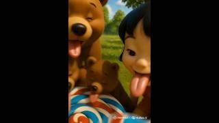 Lily Gives a Whirl Lollipop to a Grumpy Bear in the Woods  | Funny Cartoon Moment!