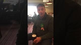 Tom mcdonagh drinking a pint of bear