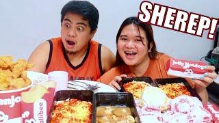 JOLLIBEE MUKBANG |Burger steak| Spag | Burgers | Spicy Chicken | Fries| (10FACTS ABOUT US)