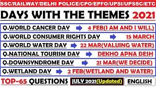 Important Days and Themes 2021 | National/International Days 2021 | Important Dates | HVS STUDIES |