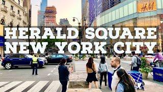 ⁴ᴷ⁶⁰ Walking Herald Square in New York City | Narrated Livestream