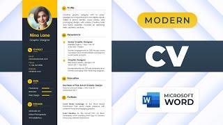 How to Make a Resume in MS Word | Modern CV Template | Free Download