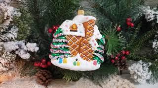 Gingerbread House - Glass Christmas Ornament