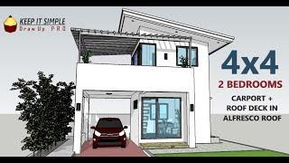 2 STOREY SHED HOUSE with GARAGE | 4.0m x 4.0m - 2 BEDROOMS