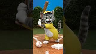 "Step aside, pros—this cat’s taking over the baseball field!  #CatAtBat"