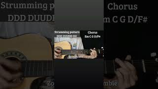 Zombie - The Cranberries (Guitar tutorial) #short #guitarchords