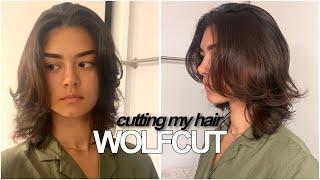 cutting my hair at home + how i style it! | wolfcut