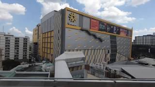 [HD] Side window view of Bangkok BTS sky train Sukhumvit Line