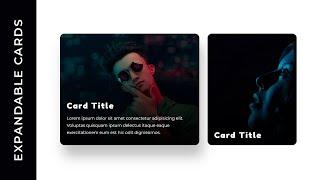 Expandable Cards using HTML CSS and JavaScript