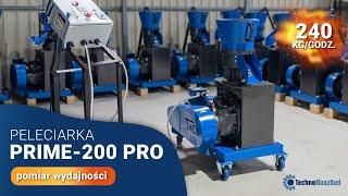 Peleciarka / granulator PRIME- 200 PRO | Pomiar wydajności na trocinach sosnowych