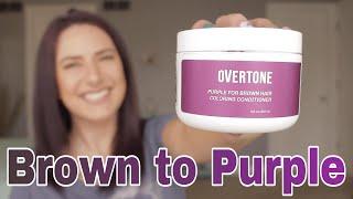 Testing OVERTONE PURPLE FOR BROWN HAIR on my box dyed, unbleached, & greying hair