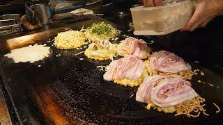 오코노미야끼, 야끼소바 달인의 기술! 50년째 영업중 / Yakisoba, Okonomiyaki Cooking Skill - japanese street food