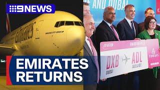 Emirates returns to Adelaide for first time in years | 9 News Australia