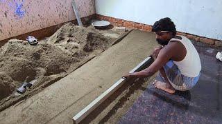 WoW Impressively Excellent Granite floor Techniques!-House Big Granite slab installation on flooring