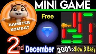 2 December  Puzzle Trick: P2E Hamster Kombat key MiniGame Solved, slow step by step! 