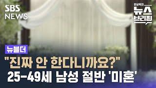 "진짜 안 한다니까요?"…25-49세 남성 절반이 '미혼' / SBS / 뉴블더