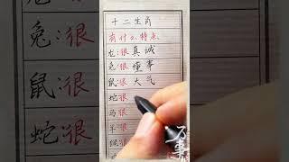 看看十二生肖都有什么特点！#傳統文化 #书法 #人生感悟 #书法 #手寫