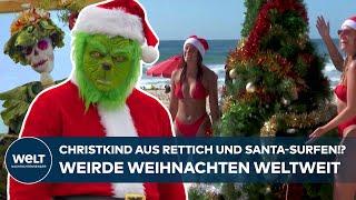 KURIOSE WEIHNACHTEN WELTWEIT: Bondi Beach, Rettich-Festival und Santa live per NORAD-Tracking