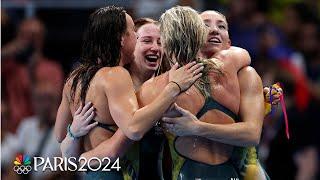 Australia ROLLS to 4x200m freestyle relay win; USA gives Ledecky historic medal | Paris Olympics