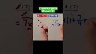 Common Algebra Mistakes #1 #Shorts #algebra #mistake #mistakes #math #maths #mathematics #education