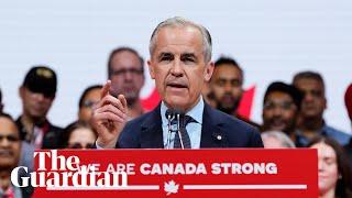 Mark Carney vows to fight Donald Trump in rousing Canada election victory speech