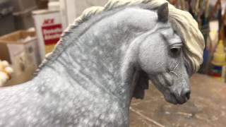 Painting a dapple gray model horse