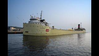 The Oldest Laker on the Great Lakes! Hear the Steam Whistle on The Alpena Arrives Duluth with 3L-2S!