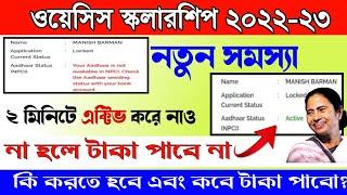 Oasis Scholarship Aadhaar NPCI link update | oasis scholarship NPCI link inactive problem solved