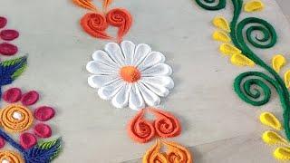 4 easy border rangoli designs/simple side border designs