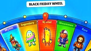 Spinning Black Friday Wheel in Stumble Guys