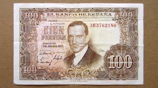 100 Spanish Pesetas Banknote (Hundred Pesetas Spain: 1953) Obverse & Reverse