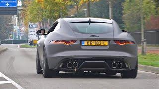 Jaguar F Type R V8 with Larini Exhaust - LOUD  POPS & BANGS 