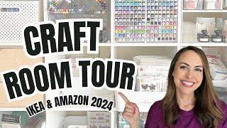 Craft Room Tour with IKEA & Amazon Organization Ideas #craftroom #organization #organizationhacks