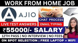 AJIO HIRING | LIVE TEST ANSWERS | WORK FROM HOME JOBS 2024 | ONLINE JOBS AT HOME | JOBS FOR FRESHER