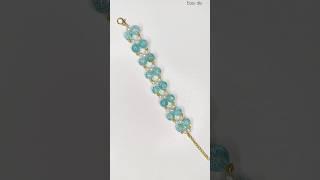 Diy bracelet making for beginners 🩵 #howtomakeabeadbracelet #youtubeshorts