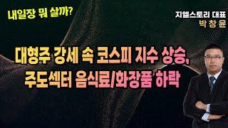 [내일장 뭐 살까?] 대형주 강세 속 코스피 지수 상승, 주도섹터 음식료/화장품 하락 | 박창윤 대표 | 주식 | 주가 | 투자 |