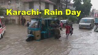 Karachi Rainy Day | Heavy Rain Floating Boat Flood in Karachi Federal B Area Pakistan | Adeel Jamil