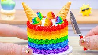 Best Rainbow Ice Cream Ideas  Freeze Miniature Rainbow Icecream Cake Decorating Ideas